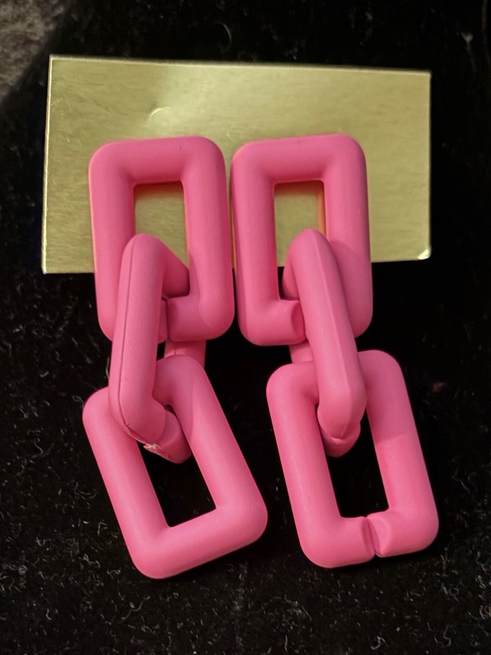Pink Linked Rectangle Dangle Earrings - Women Jewelry